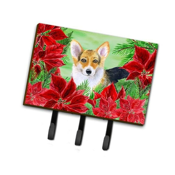 Pembroke Corgi Poinsettas Leash or Key Holder