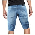 thumbnail image 2 of Men's Faded Wash Denim Distressed Slim Fit Stretch Skinny Jean Shorts (Light Blue, 34), 2 of 3