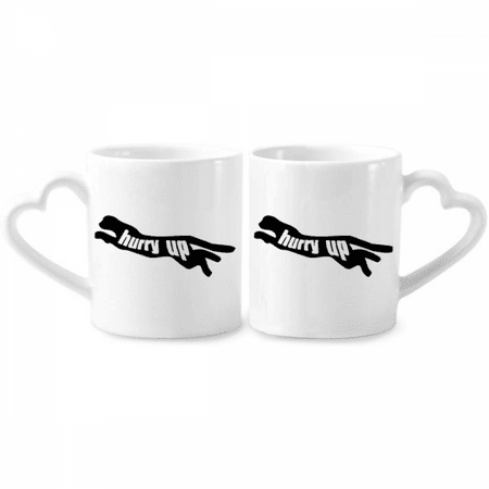 

Black Animal Panther Outline Natural Couple Porcelain Mug Set Cerac Lover Cup Heart Handle
