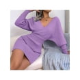 thumbnail image 6 of Women'S Cocktail Batwing Long Sleeve Wrap Knit Sweater Mini Dress, 6 of 9