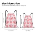 thumbnail image 2 of Kdxio Pigs Head And Donuts Print Drawstring Backpack Bag,Waterproof Draw String Back Sack, Gym Drawstring Bags Swim Bag For Unisex, 2 of 5