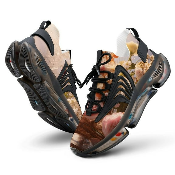 2024 Shuihui Flower Women Or Men Lace Up Flat Sneakers Female Mesh Walking Footwear