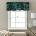 thumbnail image 3 of Geometric Pattern Valance Curtain Dark Green Triangle Collage Art Window Valances Rod Pocket Short Curtains Window Treatments for Kitchen Bedroom Bathroom Laundry 42" x 12", 3 of 9