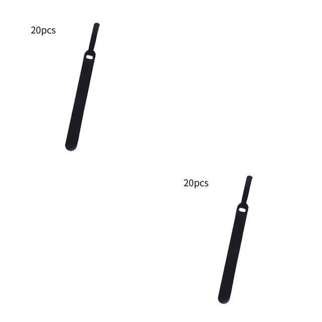 Methold 20 piezas organizador de cables de sujeción reutilizable de 14,5 cm, ataduras para auriculares y ratones, gestión de cables, Negro 10 MM * 130 MM 2piezas