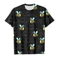 thumbnail image 3 of WhouRiu Toddler Girls' T Shirts Short Sleeve Bee Printed Tee Clothes Child Summer Casual Comfy Tops Black,Sizes 3-4, 3 of 3