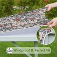 thumbnail image 6 of 34x34 Inch Fitted Tablecloth with Elastic Edge, Floral Print Polyester for Kitchen, Patio or Balcony Decor, 6 of 6