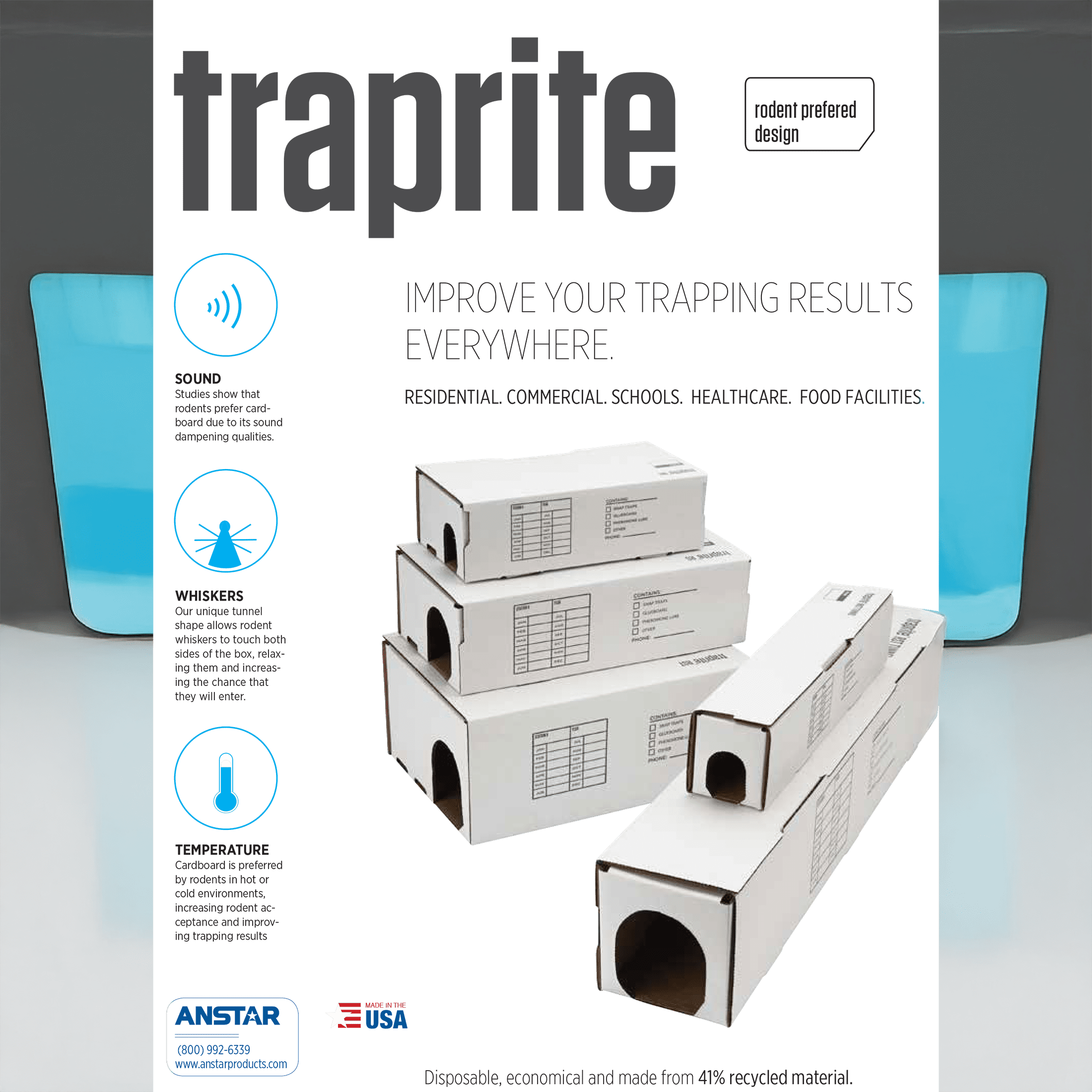 TrapRite Mouse Station - 10 Stations by Anstar Products