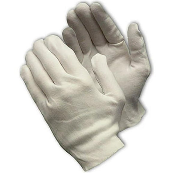 PIP Industries B2274085 97-541 Clean Team Heavy Weight Inspect Cotton Lisle Unhemmed Womens Gloves, White - One Size