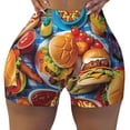 thumbnail image 2 of Lsque Vibrant Picnic Food Spread Pattern High Waisted Biker Shorts for Women-Tummy Control Fitness Athletic Workout Running Yoga Gym Shorts,Moisture-Wicking-X-Large, 2 of 9