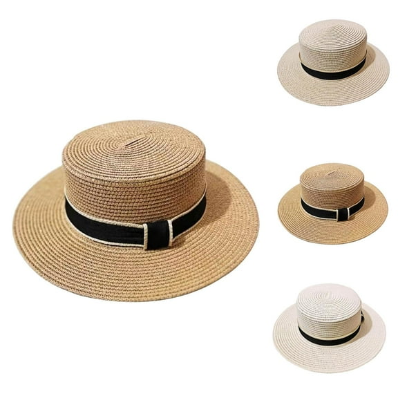 Women's UV Protection Straw Sun Hat – Wide Brim Beach Hat, Packable & Foldable, Ideal for Hiking, Outdoor Fun & Vacation, Comfortable & Breathable for Maximum Sun Coverage