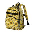 thumbnail image 2 of Sunflower and Leopard Yellow Pattern Cute School Backpack Bag for School with Padded Back and Adjustable Shoulder Straps 15.25"x11.5"x5.25", 2 of 5