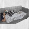 thumbnail image 6 of Saying Soft Flannel Fleece Blanket, Vintage Camping and Hiking Adventure Themed in the Mountains Forest Exploration, Cozy Plush for Indoor and Outdoor Use, 60" x 80", White and Grey, by Ambesonne, 6 of 6