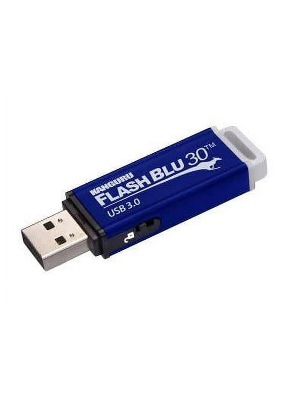 Kanguru FlashBlu30 32GB Lightning-Fast USB3.0 with Physical Write Protect Switch, Blue