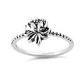 thumbnail image 3 of 925 Sterling Silver Oxidized Platinum Plated Lotus Flower Women Valentines Day Gifts Ring, 3 of 4