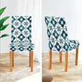 thumbnail image 3 of Yayeee 4 Pack Dining Chair Covers Stretch Parson Chairs Slipcovers Seat Protector, Blue Mosaic Pattern, 3 of 6