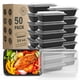 thumbnail image 1 of WGCC Contenedores de preparación de comidas, paquete de 50 contenedores de almacenamiento de alimentos extragruesos con tapas, lonchera Bento de plástico desechable y reutilizable, sin BPA, apilable,, 1 of 5
