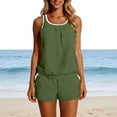 thumbnail image 4 of Bathing Suits for Women Over 60, Womens Swimsuits Tankini, Ladies Swimsuits, Blouson Women's Tankini Swimsuits Tummy Control Modest 2026 Two Piece With Sporty Pockets Bathing Suits, Army Green L, 4 of 8