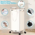 thumbnail image 5 of Nefoso Laundry Hamper with 4 Wheels, 90L Rolling Laundry Basket with Removable Bag, 600D Oxford Fabric(Beige), 5 of 9