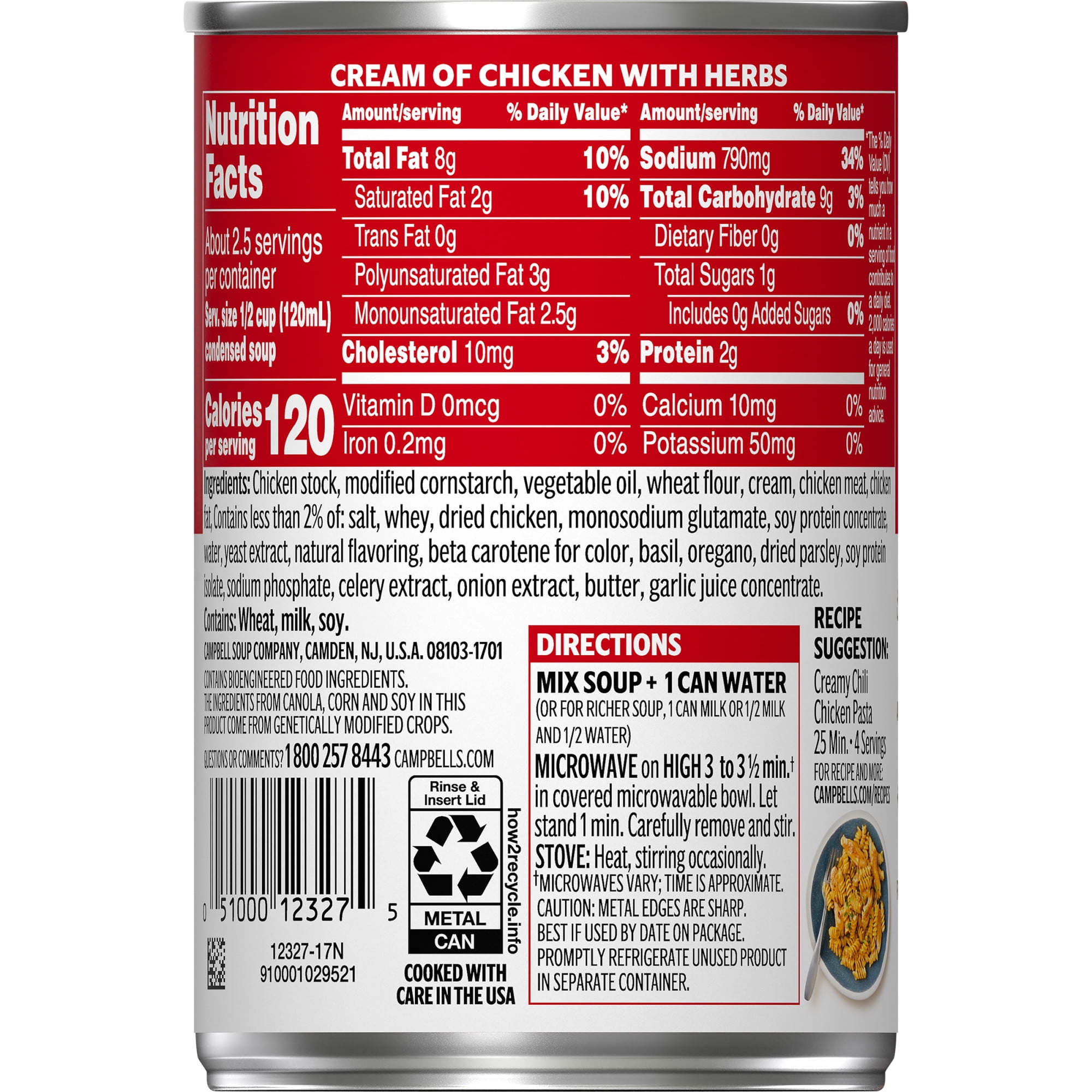 (12 pack) Campbell's Condensed Cream of Chicken Soup with Herbs, 10.5 oz Can (12 Pack)