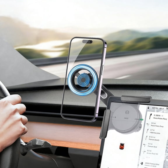 Kimwason Magnetic Phone Holder, 360° Adjustable Car Display Screen Mount for Tesla