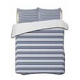 thumbnail image 2 of Navy Blue Striped Twin XL Size Down Alternative Comforter, Lightweight Comforter Quilt Bedding Set with Pillow Shams Farmhouse Striped Geometric Art All Seasons Bed Comforter Duvet Insert 68"x98", 2 of 7