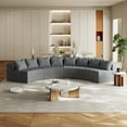 thumbnail image 2 of Corduroy Curved Modular Sectional Sofa with 8 Pillows – Versatile Design for Living Room, Bedroom & Office Comfort, 2 of 7