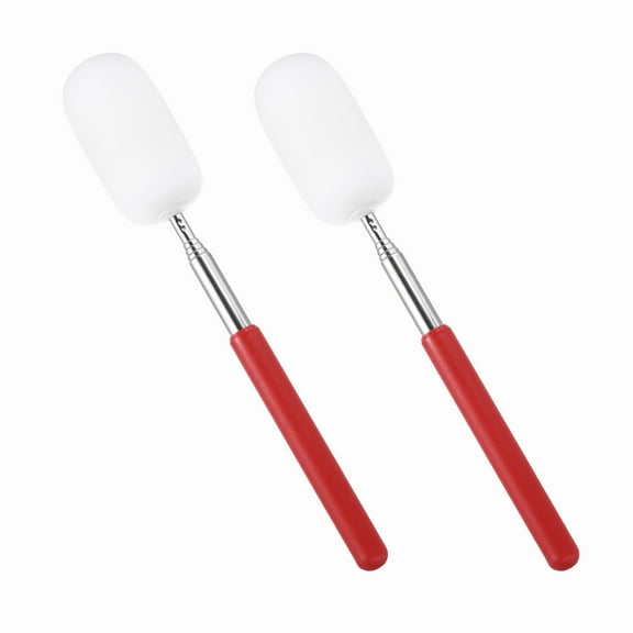 Uxcell 29.5" Telescoping Sponge Stick for Pottery, 2Pcs Retractable Ceramic Pottery Clay Sponge Tool for Removing Excess Water from Tall and Narrow Pottery, White/Red (1.57"W)