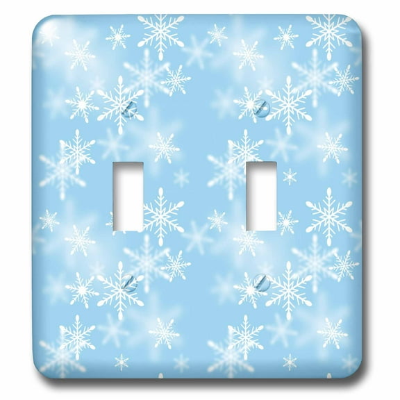 3dRose, Floating White Snowflakes Against A Light Blue Background, double toggle switch