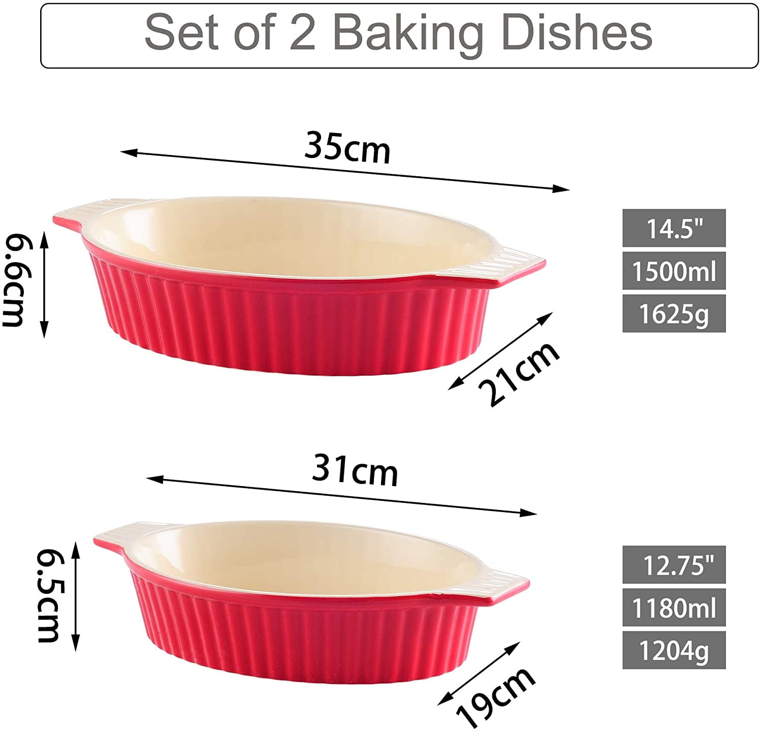 Lareina Bakeware Set, Ceramic Baking Dish, Rectangular Baking Pans Set –  Lareina Life
