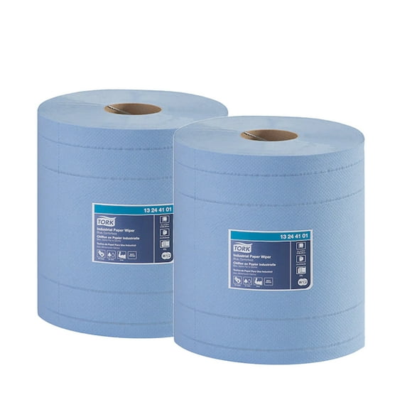Tork® Industrial Centerfeed Wiper, Blue, 4-Ply, 375 Wipers/Roll, 2 Rolls/Case