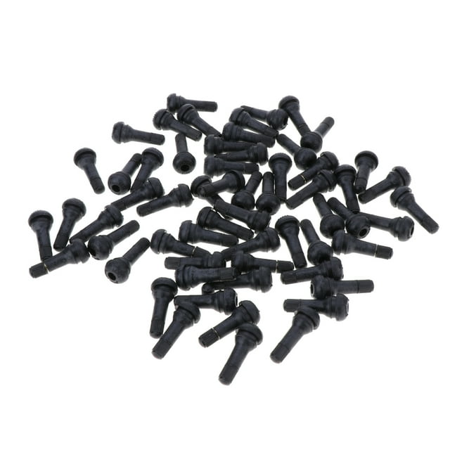koolsoo 100pcs of Auto Car Vehicle TR 413 Brass Snap-In Tire Valve Stem Short Rubber Set