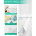 thumbnail image 3 of No Hook Shower Curtain with Snap in Liner, Triangle Gradient Diamond Texture Hotel Shower Curtains for Bathroom, Washable Shower Curtain Liner Set with Mesh Top Window, 72"x84", 3 of 6
