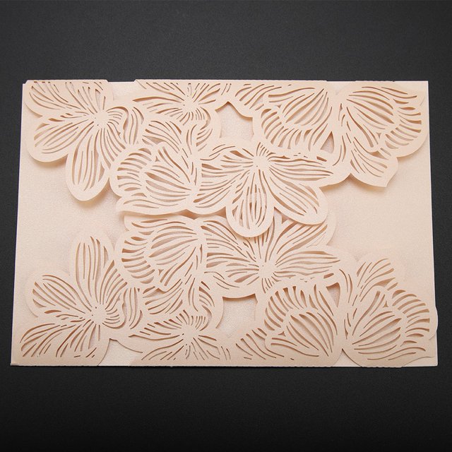10Pcs European Style Carved Wedding Invitations Blank Inner Sheet for Customization, Romantic and Elegant Design 5 Patterns Available Easy to Hand Out for Weddings,