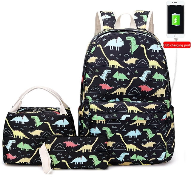 Juego De 3 Mochilas De Dinosaurio Para Niñas Y Niños, Mochila Escolar Ligera, Bolsa De Viaje Al Aire Libre Para Niños Cateissary AP008182-03