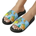thumbnail image 5 of GZHJMY Stylish Slides for Women Men, Cartoon World Map Soft Flexible Slip-on Sandals Slippers, 5 of 7