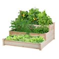 4 ft. x 4 ft. 3 Tier Wooden Raised Garden Bed Planter Kit for Flowers