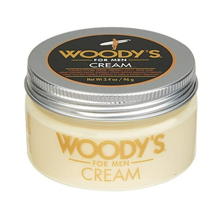 Woody's Flexible Hair Styling Cream for Men, Soft Hold & Shine, Curly Hair Products 3.4 oz