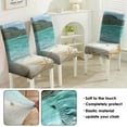 thumbnail image 5 of Seashells and Sand Inspired Dining Chair Covers Set of 4, Stretch Washable Polyester Kitchen Slipcovers, Removable Seat Protector for Coastal or Vintage Decor, 5 of 7
