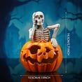 thumbnail image 3 of Halloween Skull Pumpkin Figurine - Style A (Not Listening) - Resin Decor for Living Room or Festival Displays, 3 of 5