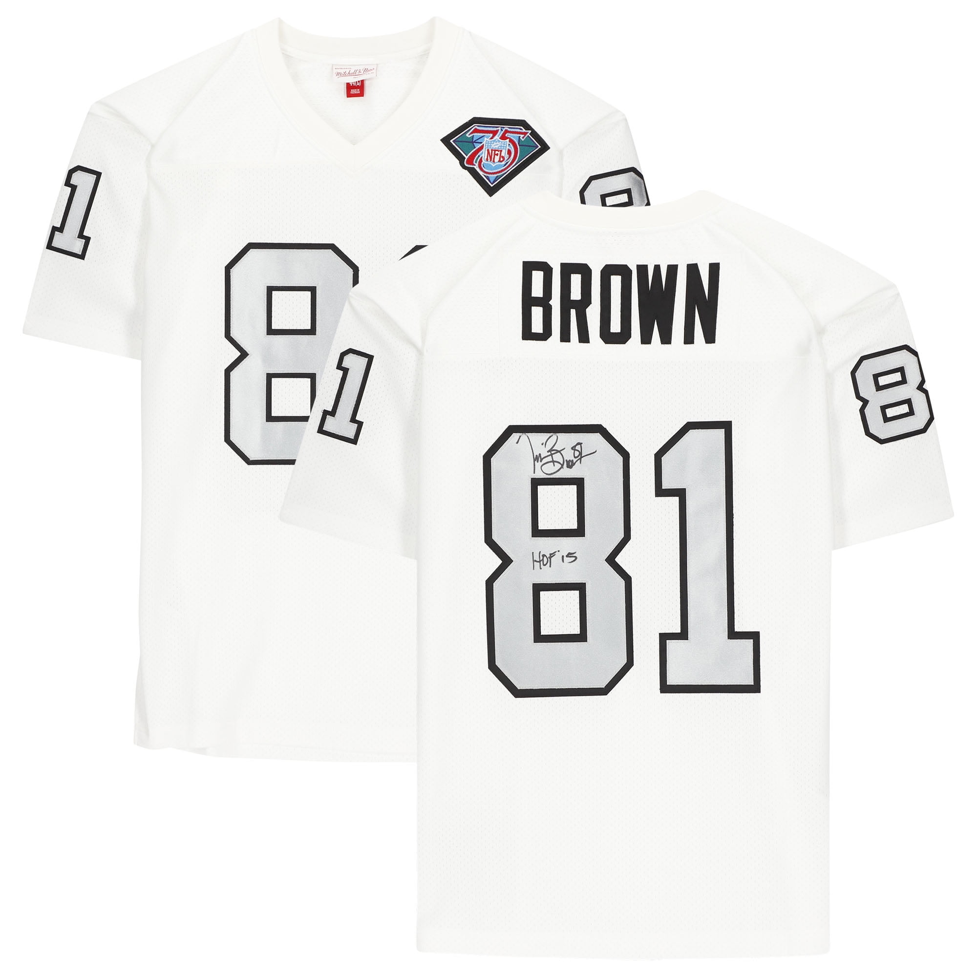 Buy the Signed Tim Brown Oakland Raiders Replica Black Jersey Sz. XL
