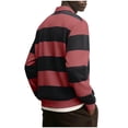 thumbnail image 4 of LEKWK Mens Shirts Long Sleeve Regular Fit Rugby Shirts Collared Casual Shirts Striped Color Block Fall Daily Streetwear Soft, 4 of 4