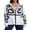 White, variant on Women's Fall Hooded Sweatshirt Jacket Funny Graffiti Pattern Zip Up Loose Long Sleeve Coat Streetwear