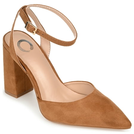 

Journee Collection Womens Tyyra Buckle High Block Heel Pointed Toe Pumps