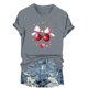 thumbnail image 2 of Xuyuer Valentine's Day Shirts for Women:Cute Love Heart Tshirts Graphic Tees Valentine Casual Short Sleeve Top bow tie fashion casual printed round-neck short-sleeved T-shirt top, 2 of 6