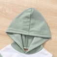 thumbnail image 2 of Gibobby Mameluco polar con capucha de Color de retazos de manga larga para niños y niñas, monos de sudadera para recién nacidos con bolsillo(Blanco, 3-6 Meses), 2 of 5