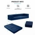 thumbnail image 6 of BALUS Modular Sleeper Sofa Bed - Velvet Foldable Sectional Couch, No Assembly, Pet-Friendly & Space-Saving Design, Blue, 6 of 8