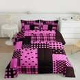 thumbnail image 2 of Manfei Geometric Circle Dot Queen Comforter Set,Cute Polka Dot Bedding Sets,Pin Black Plaid Bedding Comforter Set For Girls,Ultra Soft Home Decor Reversible,3 Pieces, 2 of 8