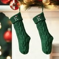 thumbnail image 5 of Christmas Stockings with Initials 19.7 Inches Large Knit Embroidered Letter Christmas Xmas Stocking Gifts for Family Fireplace Party Decoration, 5 of 9