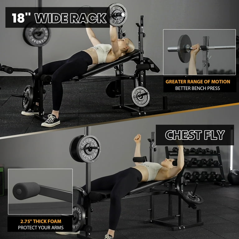 Mikolo 6-in-1 Weight Bench, 800 lbs Capacity photo 8