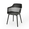 thumbnail image 3 of Noble House Dahlia Plastic Patio Dining Arm Chair in Black (Set of 2), 3 of 10